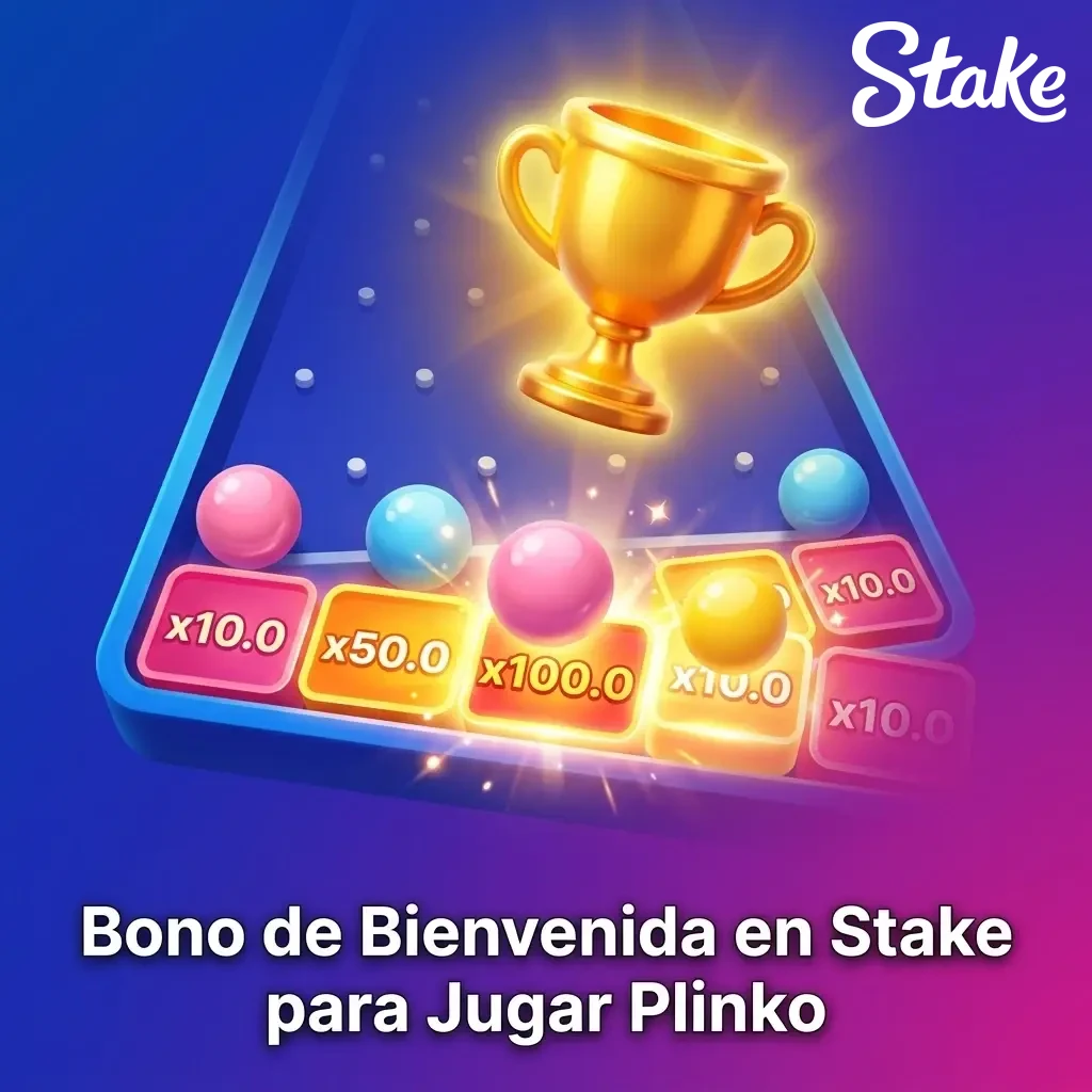 Bono de bienvenida en Stake de COP 50.000 para nuevos jugadores que quieran jugar Plinko en Colombia