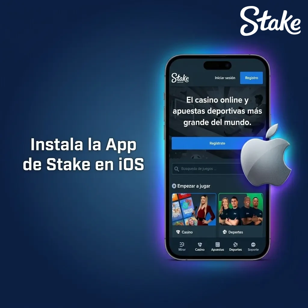 Instala la PWA de Stake en iOS: añade el acceso directo a la pantalla de inicio desde Safari en iPhone o iPad.