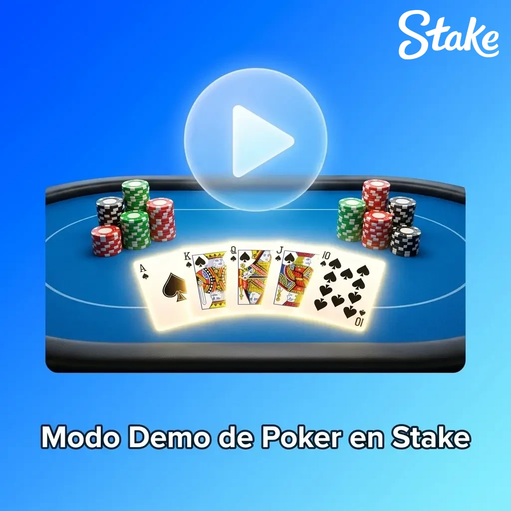 Modo demo de poker en Stake con créditos virtuales para practicar estrategias sin riesgo financiero