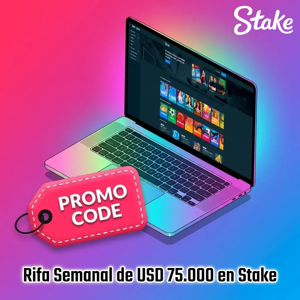 Rifa Semanal de Stake con pozo de USD 75.000, boletos por apuestas reales, sorteo cada sábado a las 14:00 GMT