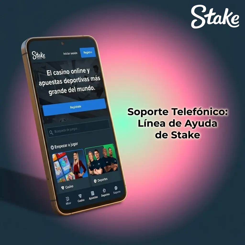 Línea de ayuda telefónica de Stake para usuarios en Colombia con agentes en español y atención en horario extendido.