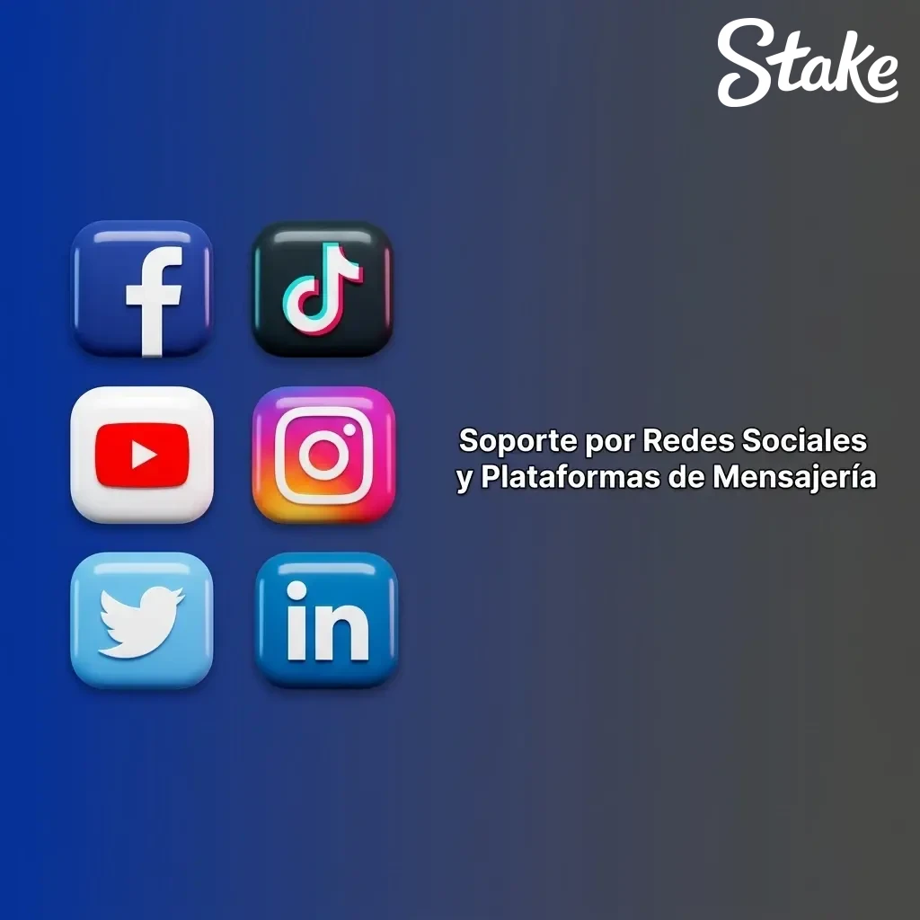 Soporte de Stake vía redes sociales y mensajería en X y Telegram para consultas generales no urgentes