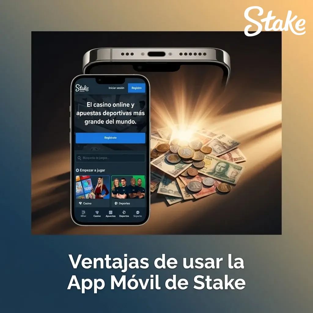 Ventajas de la app móvil de Stake para usuarios en Colombia: apuestas, casino y pagos cripto desde tu celular.