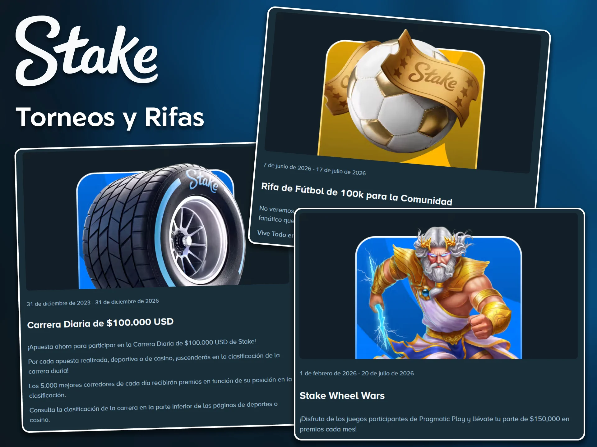 Compite por increíbles bolsas de premios participando en torneos y sorteos en Stake.
