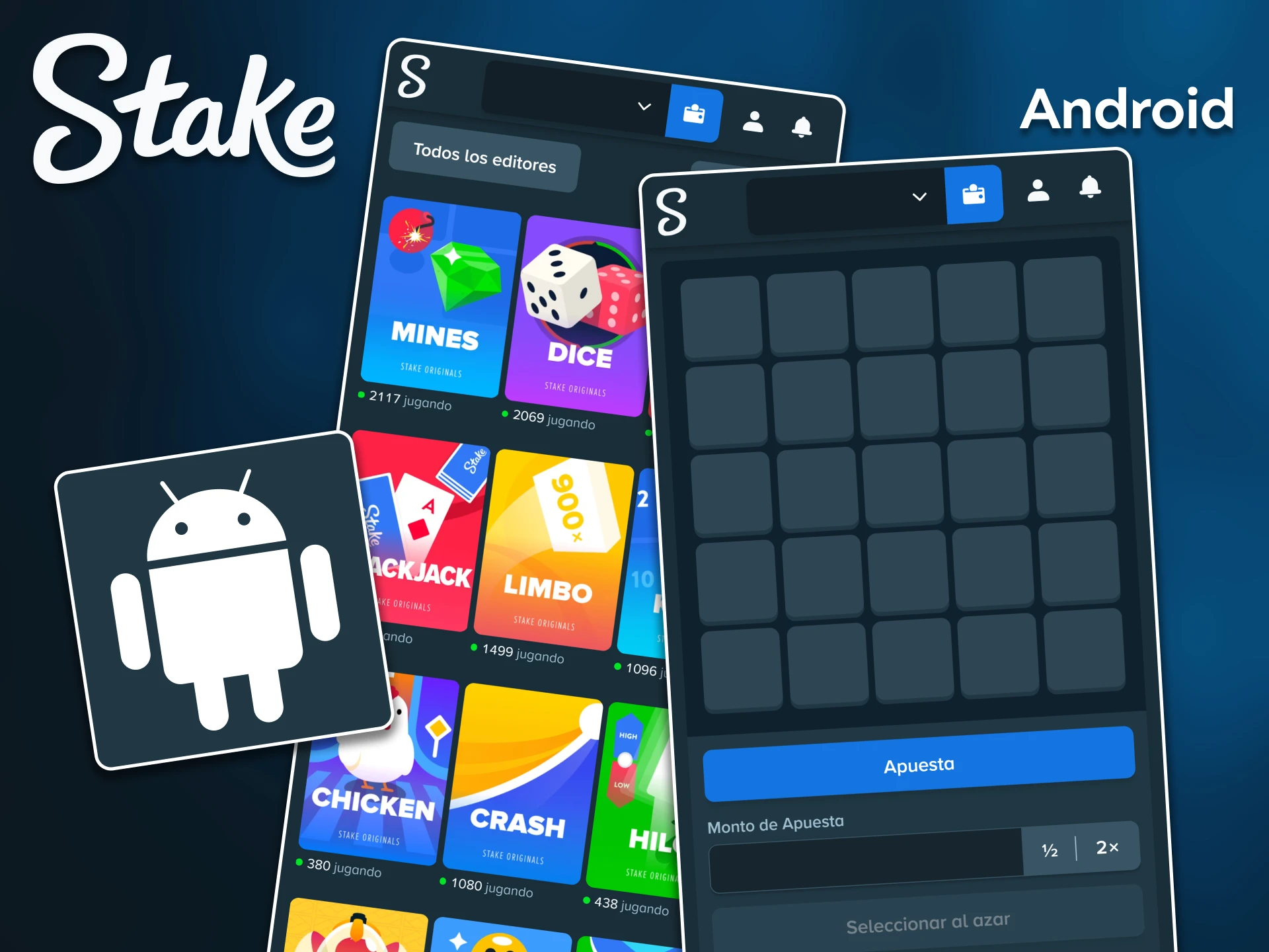 Sigue el proceso para instalar de forma segura la aplicación de Stake y jugar a Mines en Android.