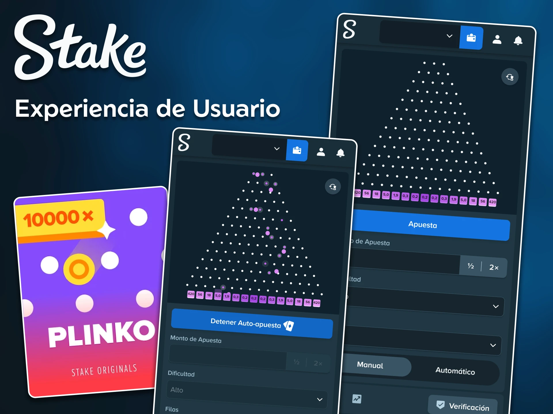 Disfruta de una interfaz rápida y fluida mientras analizas la experiencia de usuario de Plinko en Stake.